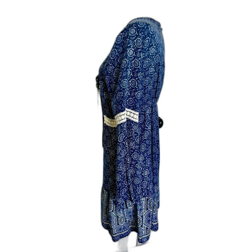 Illa Illa Brand Flare Sleeve Tunic Top Bohemian Style Women's Small Lace Trim - Picture 4 of 11